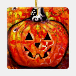 Halloween Jack-O-Lantern Abstract Keramisch Ornament