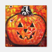 Halloween Jack-O-Lantern Abstract Magneet (Voorkant)