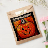 Halloween Jack-O-Lantern Abstract Sinaasappel Bedankzakje (Gezegeld)