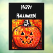 Halloween Jack-O-Lantern Abstract Sinaasappel Raamsticker (Vel 3)