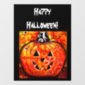 Halloween Jack-O-Lantern Abstract Sinaasappel Raamsticker (Vel)