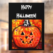 Halloween Jack-O-Lantern Abstract Sinaasappel Raamsticker (Vel 2)
