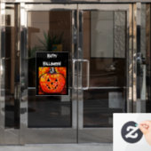 Halloween Jack-O-Lantern Abstract Sinaasappel Raamsticker (Kantoordeur)