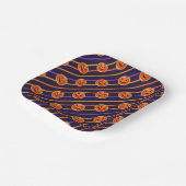 Halloween Jack-O-Lantern Black Striped Papieren Bordje (Gebogen)