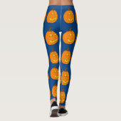 Halloween Jack o' Lantern Blue Leggings (Achterkant)