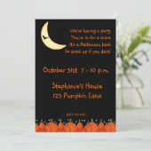 Halloween Jack-O-Lantern Border Invitation Kaart (Staand voorkant)