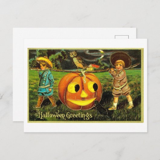 Halloween Jack-o-Lantern Briefkaart (Voorkant / Achterkant)