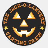 Halloween Jack-O-Lantern Carving Crew Ronde Sticker (Voorkant)