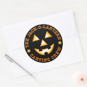 Halloween Jack-O-Lantern Carving Crew Ronde Sticker (Envelop)
