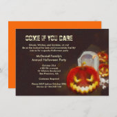 Halloween Jack O' Lantern Costume Party Invitation Kaart (Voorkant / Achterkant)