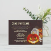Halloween Jack O' Lantern Costume Party Invitation Kaart (Staand voorkant)