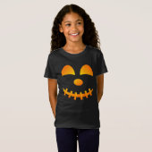 Halloween Jack-o'-lantern Cute Face Girl's T-Shirt (Voorkant volledig)