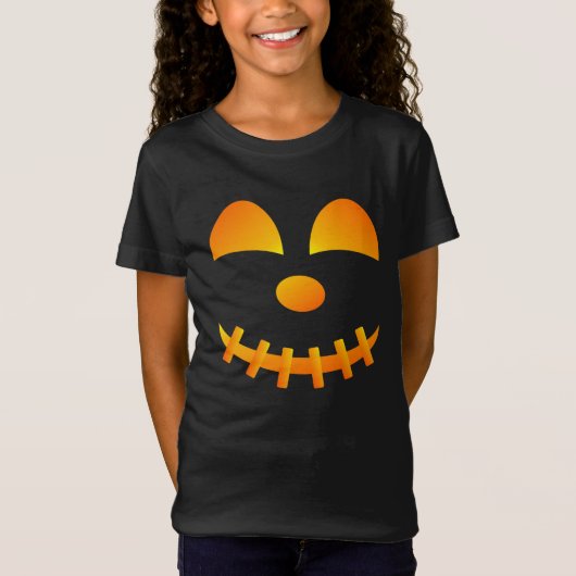 Halloween Jack-o'-lantern Cute Face Girl's T-Shirt (Voorkant)