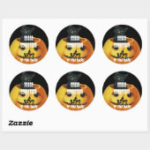 HALLOWEEN Jack O' Lantern en Black Cat Ronde Sticker (Vel)