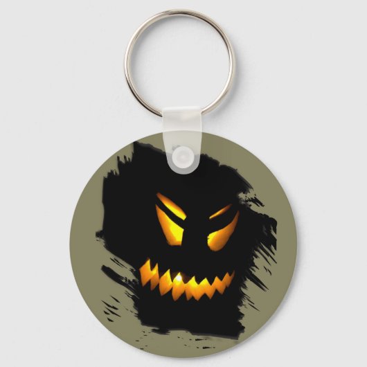 Halloween Jack-O-Lantern Face Sleutelhanger (Voorkant)