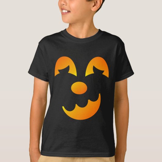 Halloween Jack-o'-lantern Funny Face Boy's T-shirt (Voorkant)
