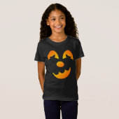 Halloween Jack-o'-lantern Funny Face Girl's T-shirt (Voorkant volledig)