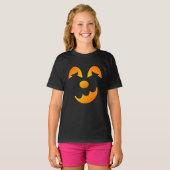 Halloween Jack-o'-lantern Funny Face Girl's T-shirt (Voorkant volledig)