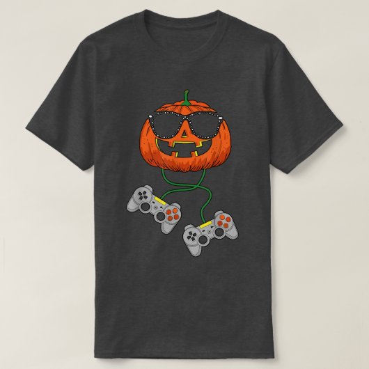 Halloween Jack O Lantern Gamer Boys Kinder Mannen T-shirt (Design voorkant)