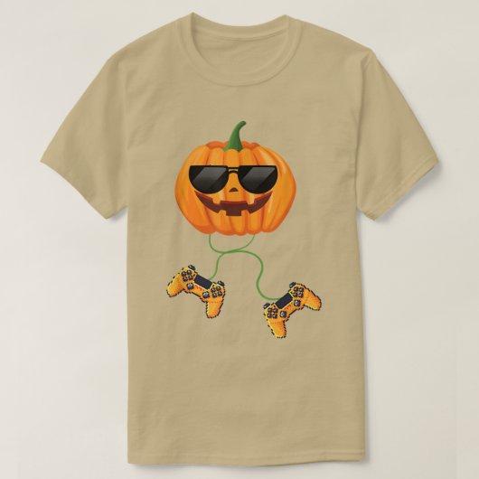 Halloween Jack O Lantern Gamer Boys Kinder Mannen T-shirt (Design voorkant)