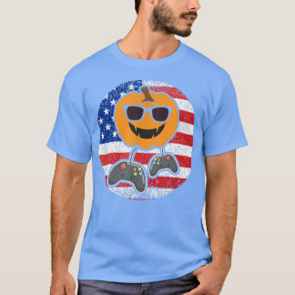 Halloween Jack O Lantern Gamer Sunbribril American T-shirt
