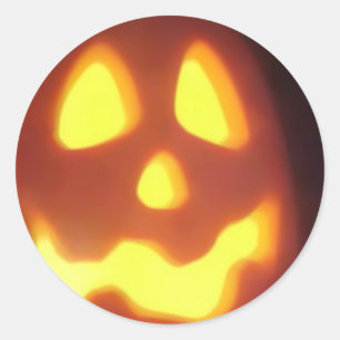 Halloween Jack-O-Lantern Gezicht Ronde Sticker