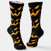 Halloween Jack-O-Lantern Gezicht Sokken (Gebogen)