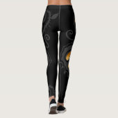Halloween Jack O Lantern Ggloing Skull Vine Leggings (Achterkant)