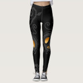 Halloween Jack O Lantern Ggloing Skull Vine Leggings (Voorkant)