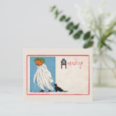 Halloween Jack O Lantern Ghost Black Cat  Briefkaart (Staand voorkant)