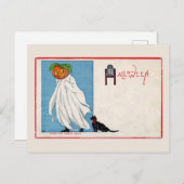 Halloween Jack O Lantern Ghost Black Cat  Briefkaart (Voorkant / Achterkant)