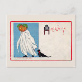 Halloween Jack O Lantern Ghost Black Cat Briefkaart (Voorkant)