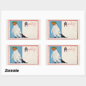 Halloween Jack O Lantern Ghost Black Cat Rechthoekige Sticker (Vel)