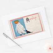 Halloween Jack O Lantern Ghost Black Cat Rechthoekige Sticker (Envelop)