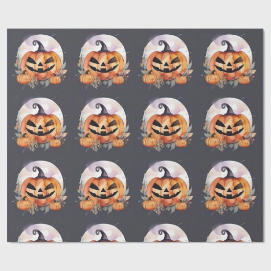 Halloween Jack-O-Lantern . Halloween, Herfst Cadeaupapier (Vlak)