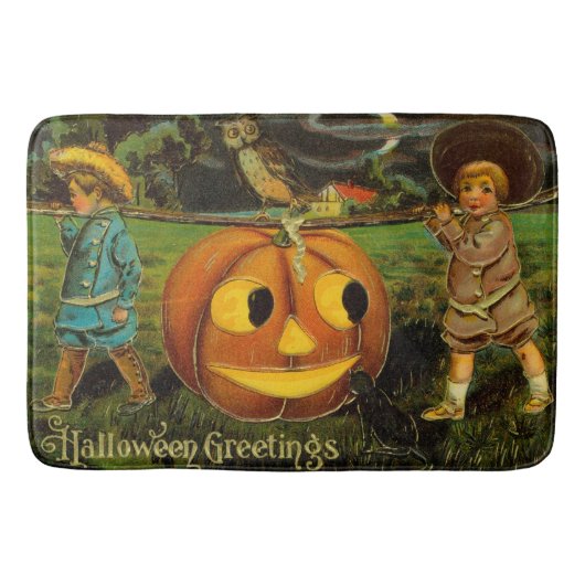 Halloween Jack-o-Lantern Harvest Night beroemd gem Badmat (Voorkant)