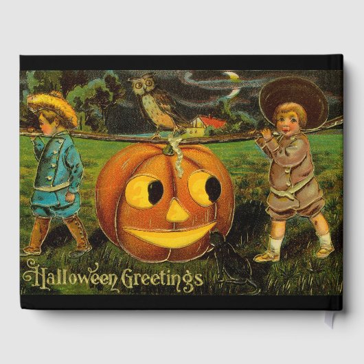 Halloween Jack-o-Lantern Harvest Night beroemd gem Gastenboek (Achterkant)
