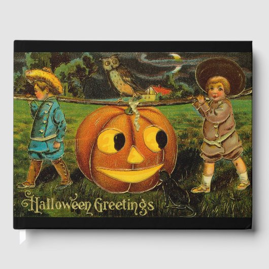Halloween Jack-o-Lantern Harvest Night beroemd gem Gastenboek (Voorkant)