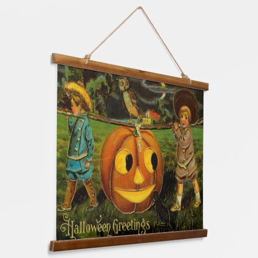 Halloween Jack-o-Lantern Harvest Night beroemd gem Hangend Wandkleed (Gebogen)