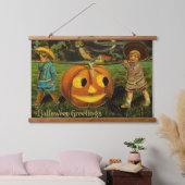 Halloween Jack-o-Lantern Harvest Night beroemd gem Hangend Wandkleed (Slaapkamer)