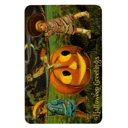 Halloween Jack-o-Lantern Harvest Night beroemd gem Magneet (Verticaal)