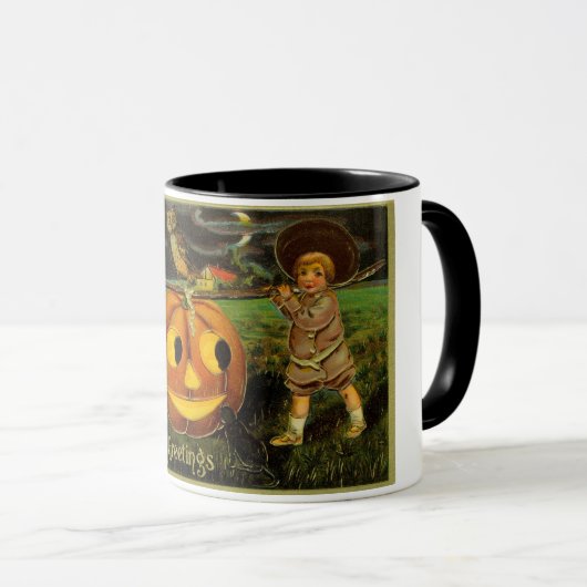 Halloween Jack-o-Lantern Harvest Night beroemd gem Mok (Voorkant rechts)