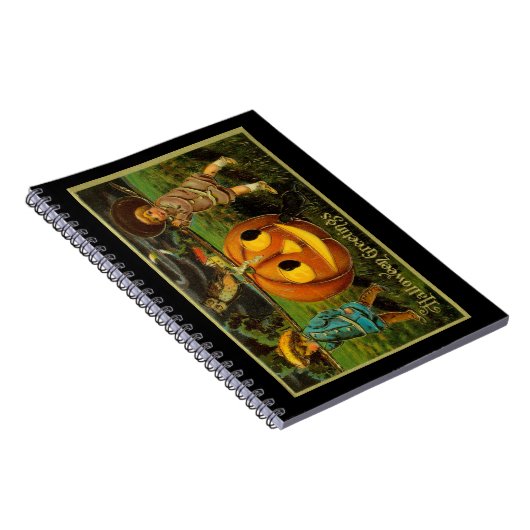 Halloween Jack-o-Lantern Harvest Night beroemd gem Notitieboek (Rechterzijde)