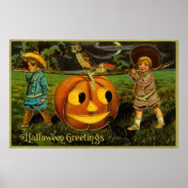 Halloween Jack-o-Lantern Harvest Night beroemd gem Poster