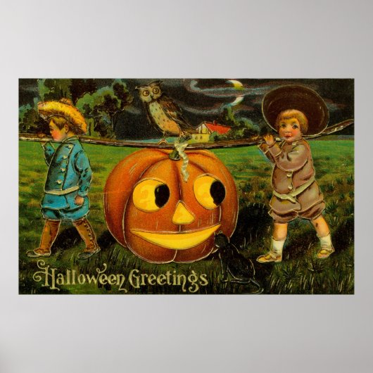 Halloween Jack-o-Lantern Harvest Night beroemd gem Poster (Voorkant)