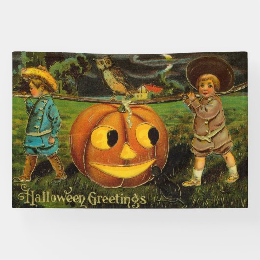 Halloween Jack-o-Lantern Harvest Night beroemd gem Spandoek (Horizontaal)