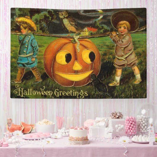 Halloween Jack-o-Lantern Harvest Night beroemd gem Spandoek (Feest)