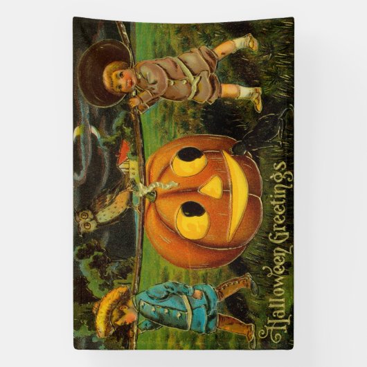 Halloween Jack-o-Lantern Harvest Night beroemd gem Spandoek (Verticaal)