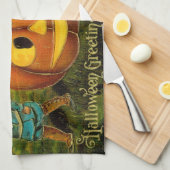 Halloween Jack-o-Lantern Harvest Night beroemd gem Theedoek (Quarter Fold)