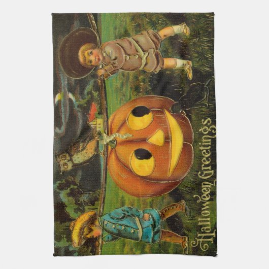 Halloween Jack-o-Lantern Harvest Night beroemd gem Theedoek (Verticaal)